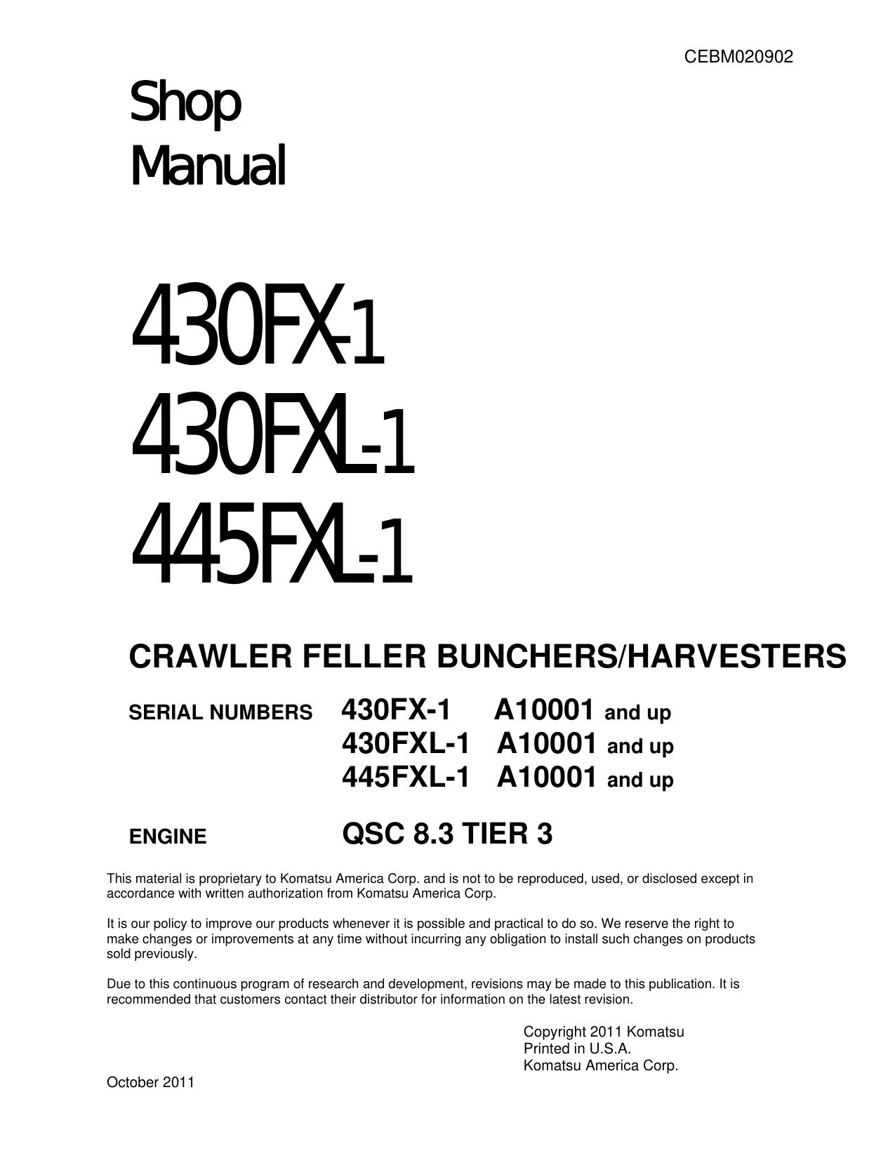 430FX-1 430FXL-1 445FXL-1 Shop Manual